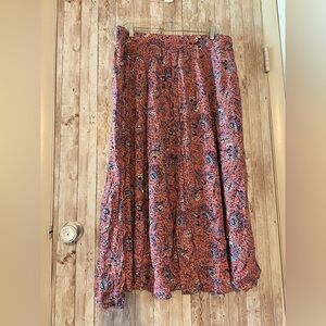 Torrid NEW Floral Pink Maxi Skirt Size 1 / 1X / 14-16 New With Tags Buttons